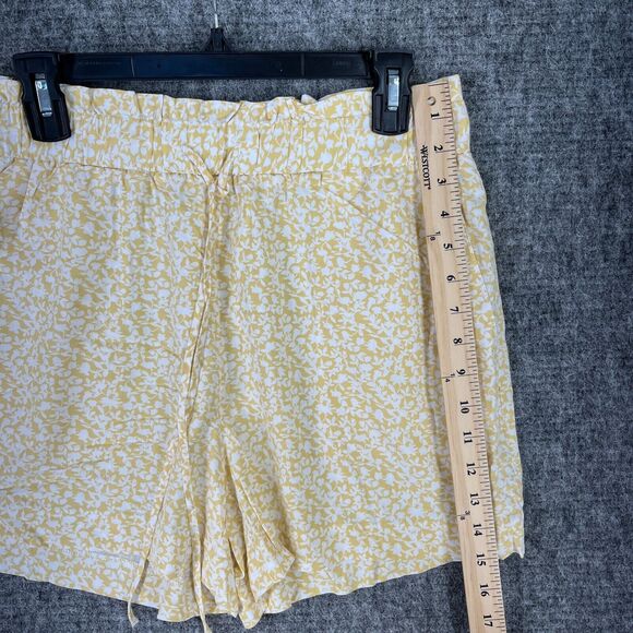 Banana Republic Shorts Womens Medium Yellow Skort Machine Wash Drawstring Floral - Picture 7 of 10